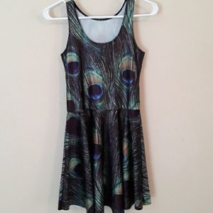 Peacock printed sleeveless dress